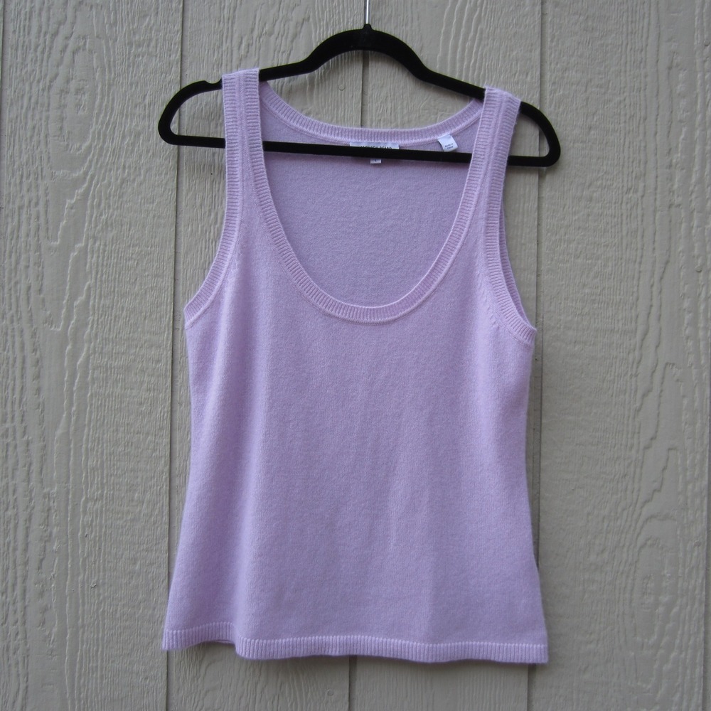 Veronica Beard Birke Cashmere Tank Top Large Soft Lilac Purple Scoop Neck Knit